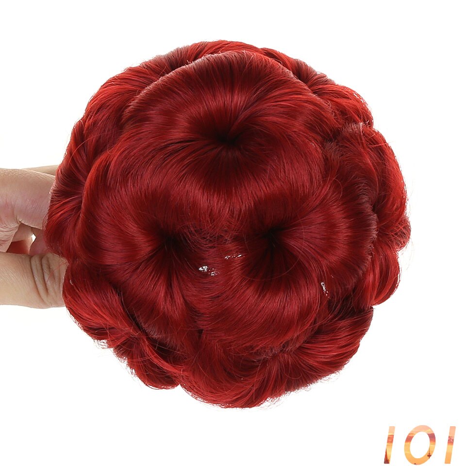 Women Chignon Hair Bun Donut Clip In Hairpiece Extensions 9 Flowers Roller Synthetic High Temperature Fiber Chignon AOSIWIG: #2