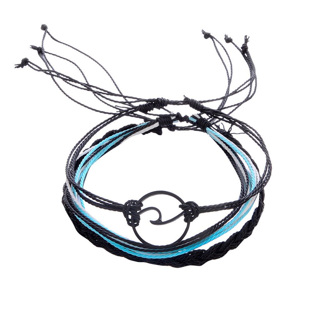 Tobilleras de ondas de plata Bohemia para mujer, 3 uds., joyería para el tobillo