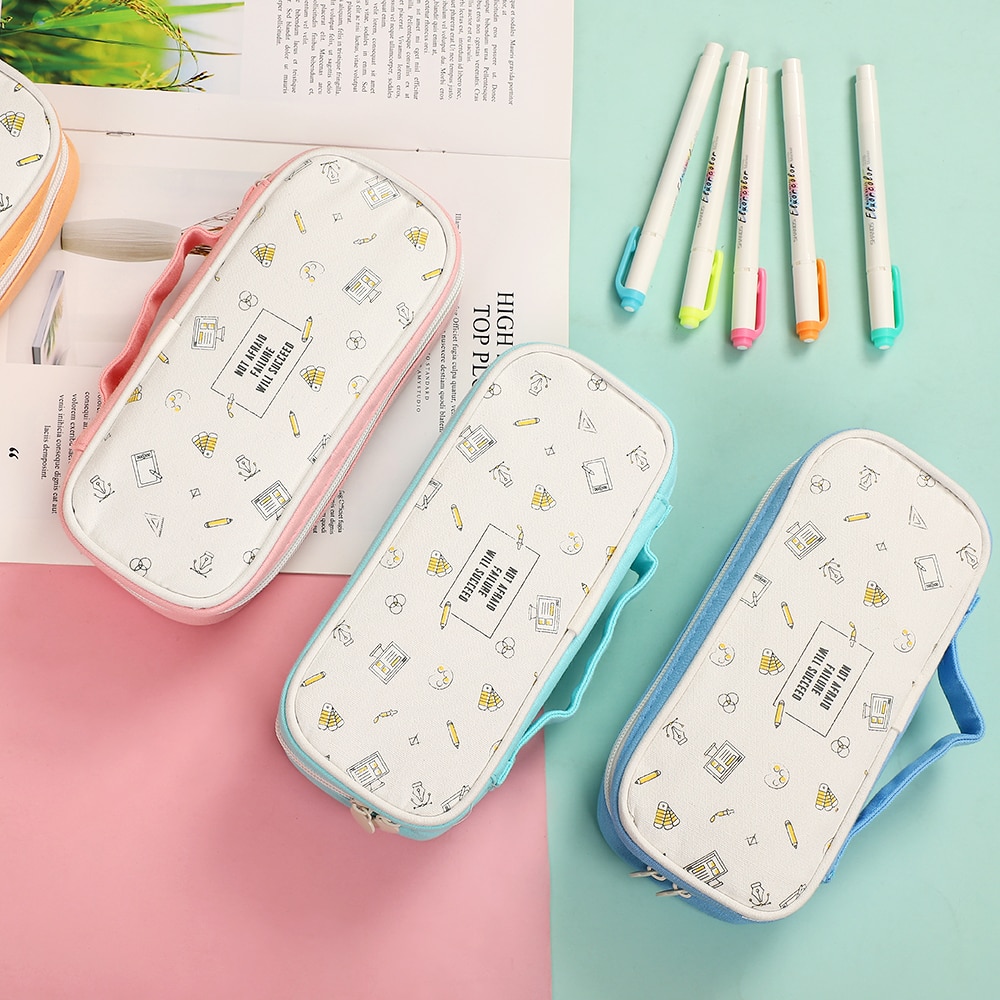 JIANWU Portable Large-capacity Pencil Bag Multifunctional Simple Storage pencil case Kawaii School Supplies