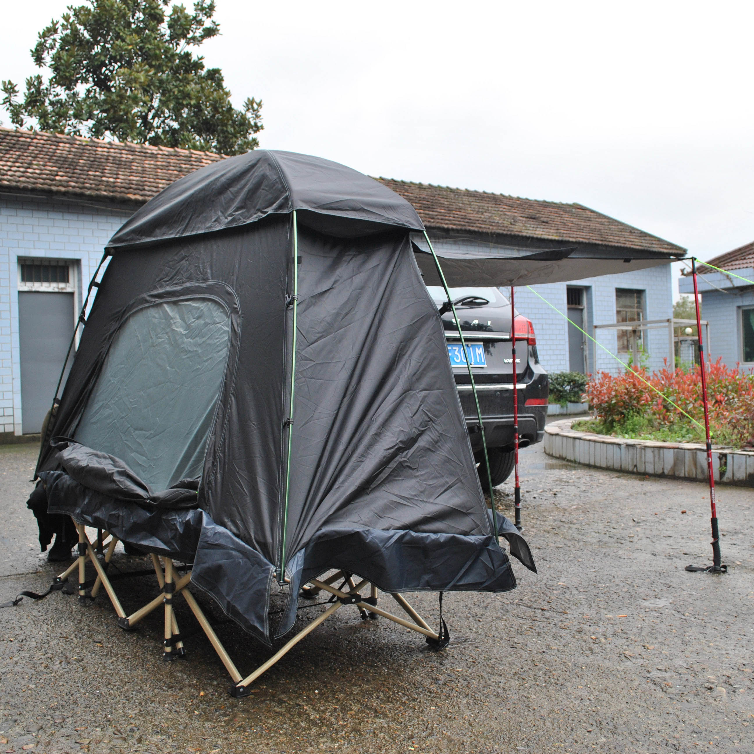 Hopfällbart campingtält med sovbädd, endast tält för 1 person, off-ground säng, sängtält, campingtält, bygga på, används ensamt