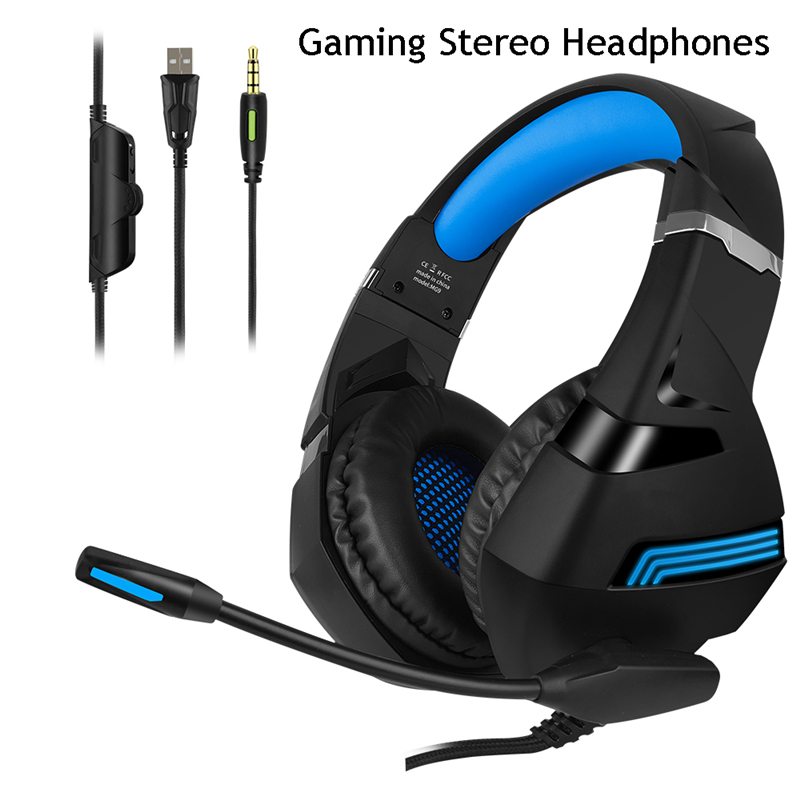 A2 Stereo Gaming Headset 7.1 Virtual Surround Bass Gaming Earphone Headphone with Mic LED Light for Computer PC Gamer