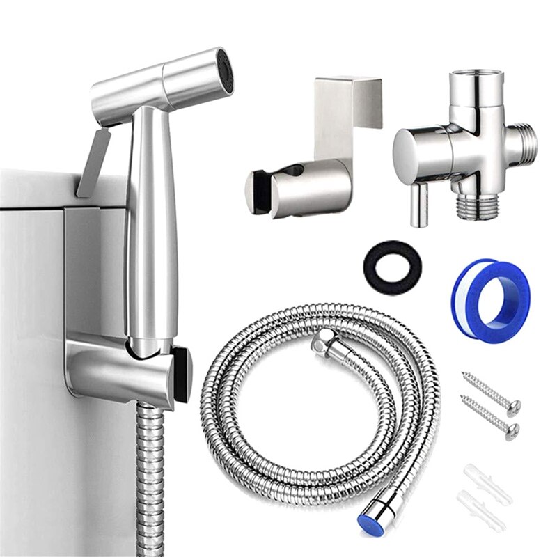 Rustfritt stål toalett håndholdt bidet kran sprøyter bidet sett sprinkler toalett sprøyte til dårlig selv