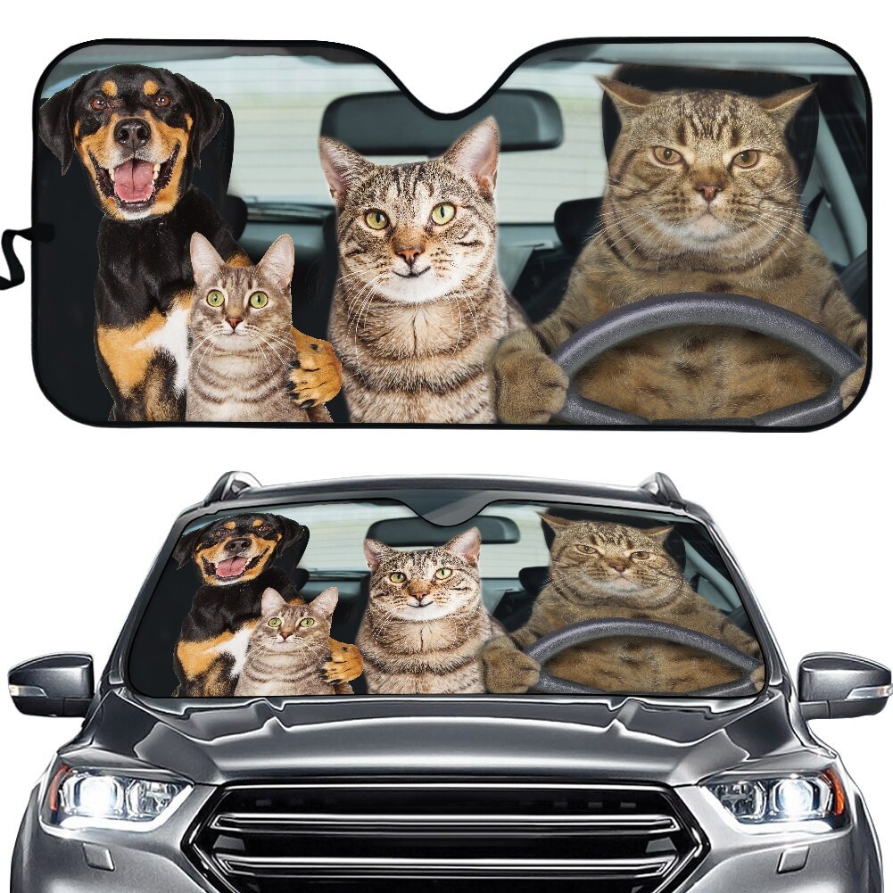 1Pcs Windshield Sun Shade for Car Decoration Funny Dog Print Window Foldable Auto Sunshade Front Window Sun Shield Sun Visors: YSFD1300HC