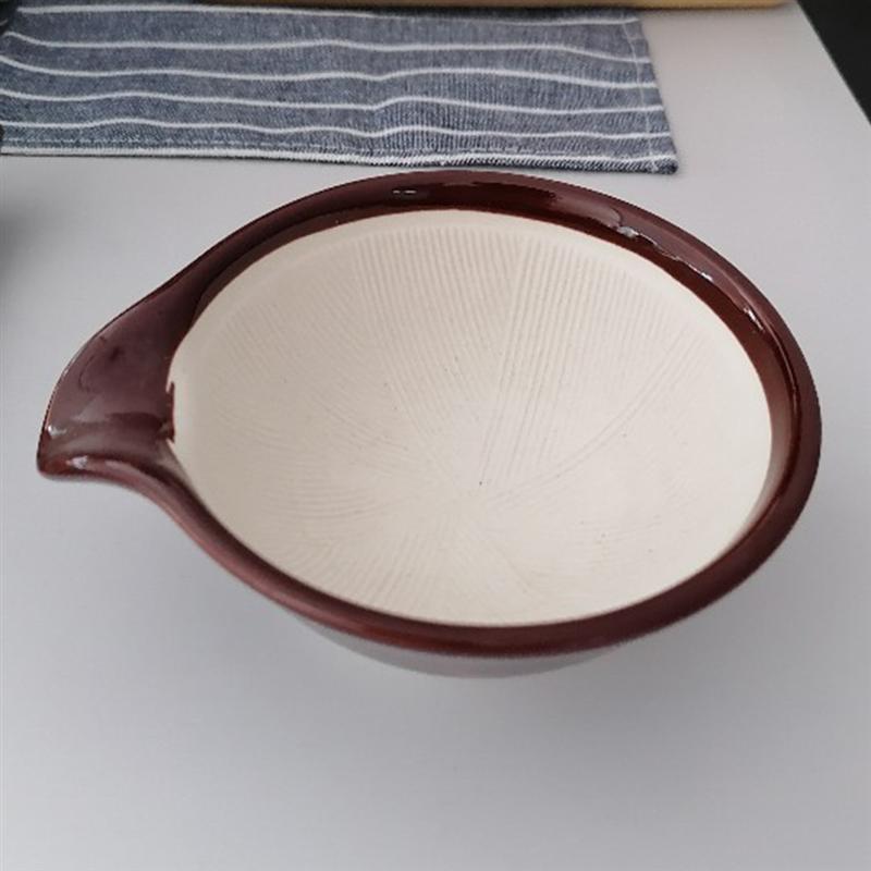 Japon mortier en céramique Suribachi bol porcelaine ondulation crête bol vaisselle