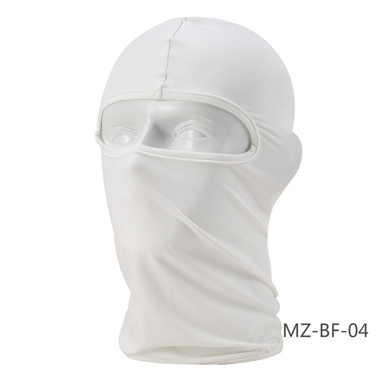 HEROBIKER-pasamontañas de LICRA para motociclista, máscara de Moto, Viso, Antivento, transpirable, Nuova: White-MZ-BF-04
