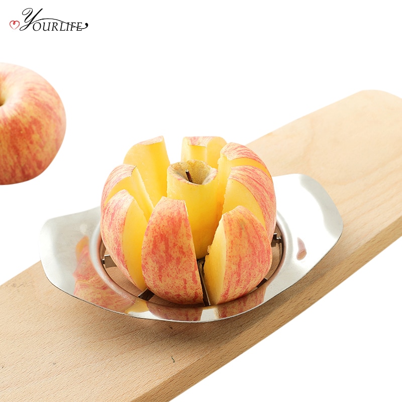 OYOURLIFE 1pc kitchen Stainless Steel Apple Slicers Separator Coring Splitter Cutter Apple Shredders Fruit Vegetable Tools