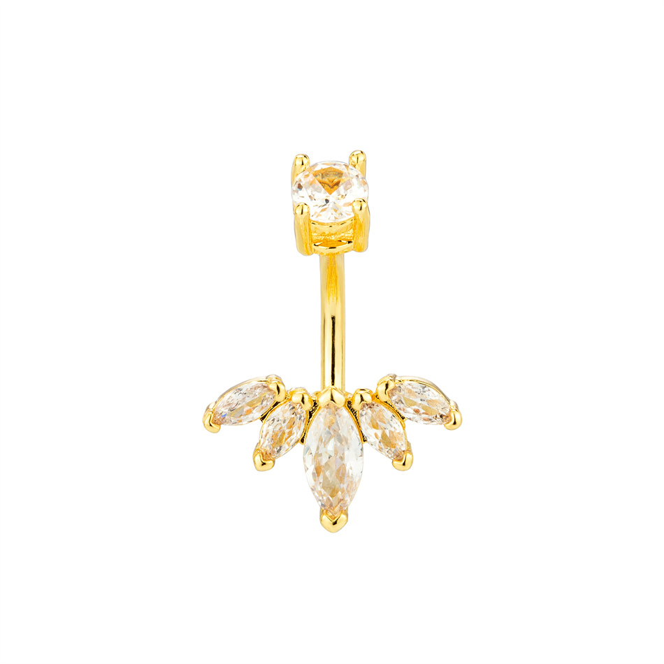 Zirkoon Dangle Navel Ringen 14G Chirurgisch Staal Piercing Gebogen Barbell Reverse Navel Bar Vrouwen Sexy Accessoire Lichaam Sieraden