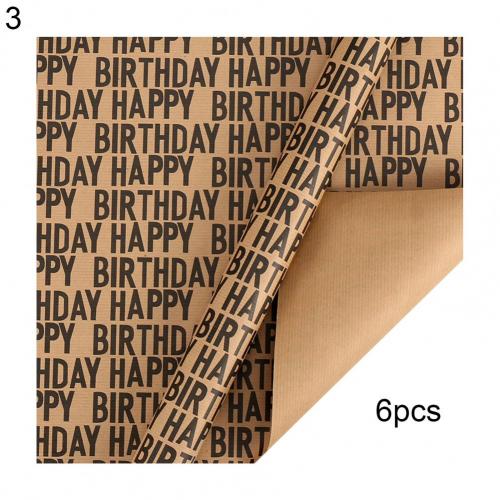 Thicken 1 Set Portable Happy Birthday Wrapping Paper Single-Sided Craft Papers Collapsible for Home: 3