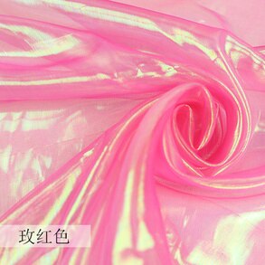 1 Meter Schleier transparent Holographische Stoff Fluoreszierende Stoffe Bunte Glänzende Blick Stoff Bühne Hochzeit Dekor: meihong