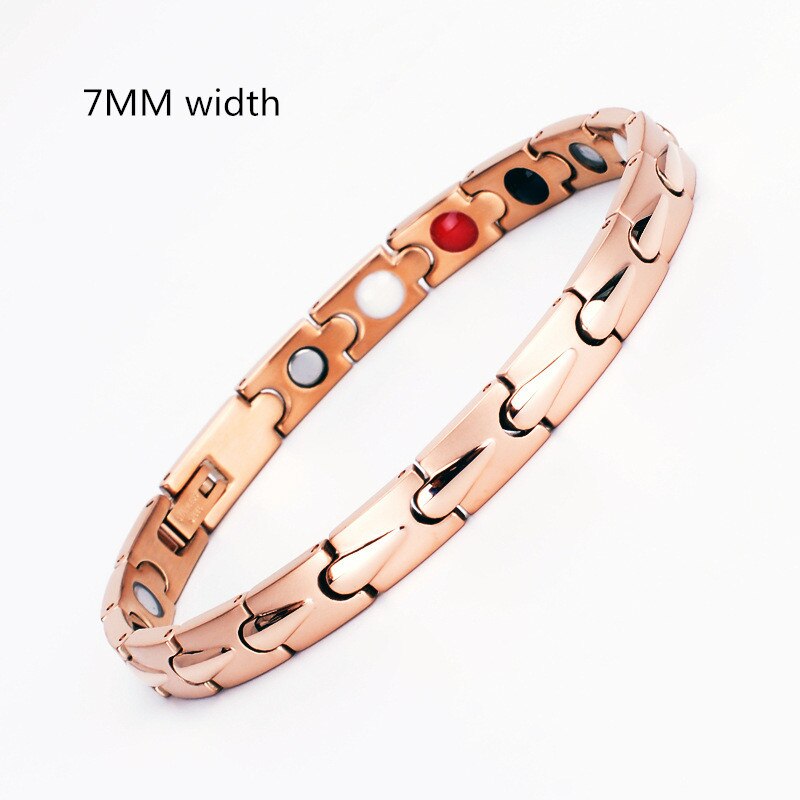 Neue Magnetische Energie Armbinde Für Männer Frauen Arthritis Bio Magnet Therapie Titan Stahl Armbänder Armreif Gesundheit Pflege Schmuck: 7mm Rose Gold