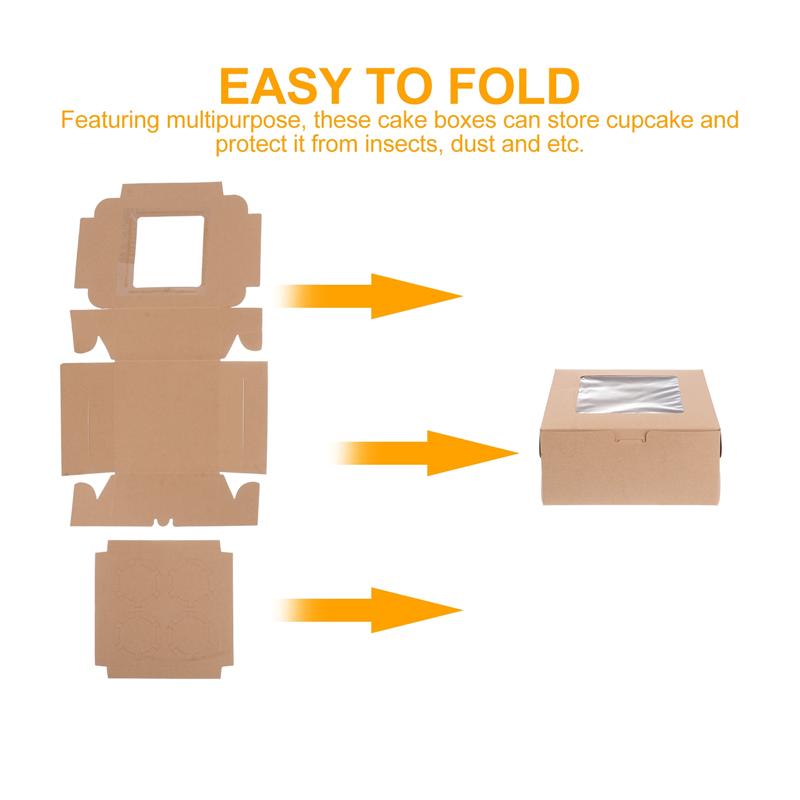 25pcs Paper Packing Boxes Baking Muffin Boxes with Inserts Cupcake Containers Holder Party Favors for Home Dessert Shop