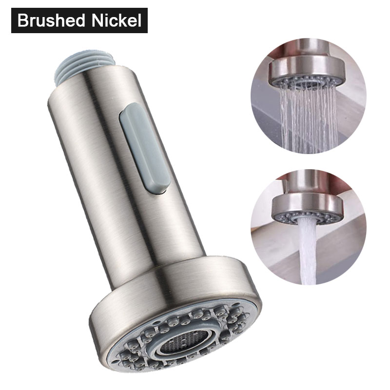 Kitchen Faucet Head Replacement, Angle Simple Kitchen Sink Faucet Parts, Pull Down Faucet Sprayer Head Nozzle,Sink Spray Nozzle: Light Grey