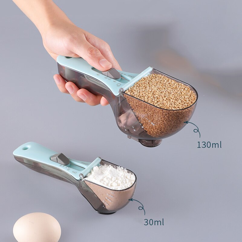 2Pcs Kitchen Adjustable Measuring Spoons Multifunctional Baking Metering Scoops Cooking Measure Cups Kitchen Accessories Tools