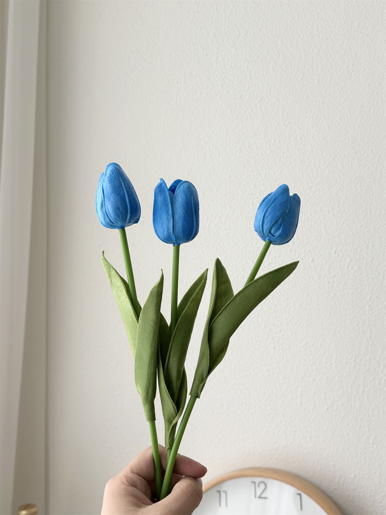 Tulip imitation flower home decoration decoration floral art bedroom decoration immortal bouquet: Blue
