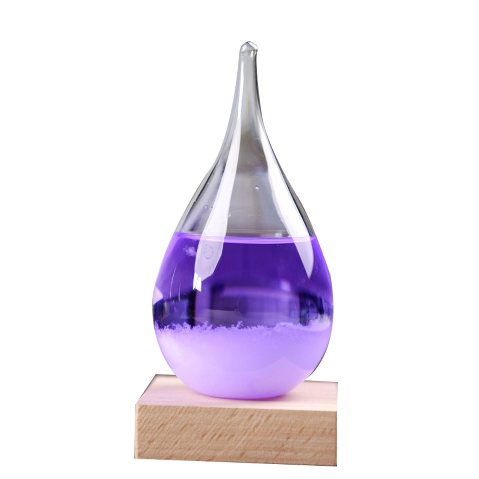 Tempest verre prédicteur météo prévision baromètre décoratif en forme de gouttes petite bouteille avec socle en bois J2Y: Purple