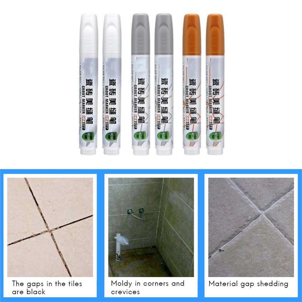 La lechada de la pluma de brecha de reparación 3 colores pluma blanca de recarga impermeable Mouldproof
