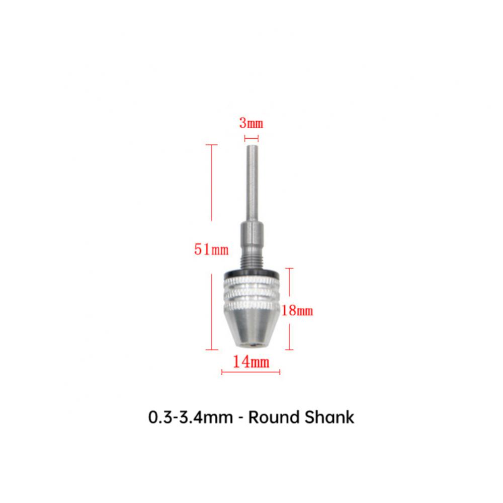 Mini Drill Chuck Keyless Impact Driver Adaptor Hex Round Shank Screwdriver Head Micro Fixture Drill Bits For Electric Grinder: WHITE