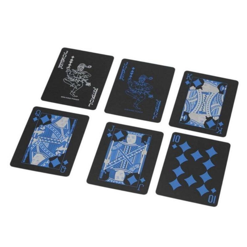 Plastic PVC Poker Waterproof Frosted Playing Cards Set Deck Poker Classic Tricks Tool Black Box-packed