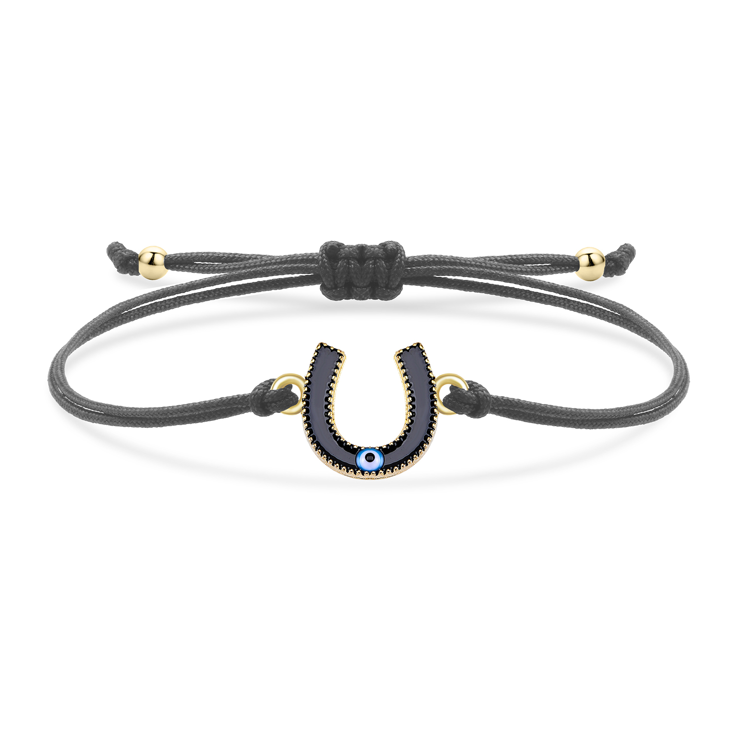 Zinklegering Emaille Hoefijzer Geluksbrenger Armband Vrouwen Meisje Kleurrijk Zwart Wit Rood Blauw Paars String Handgemaakte Sieraden Aanwezig