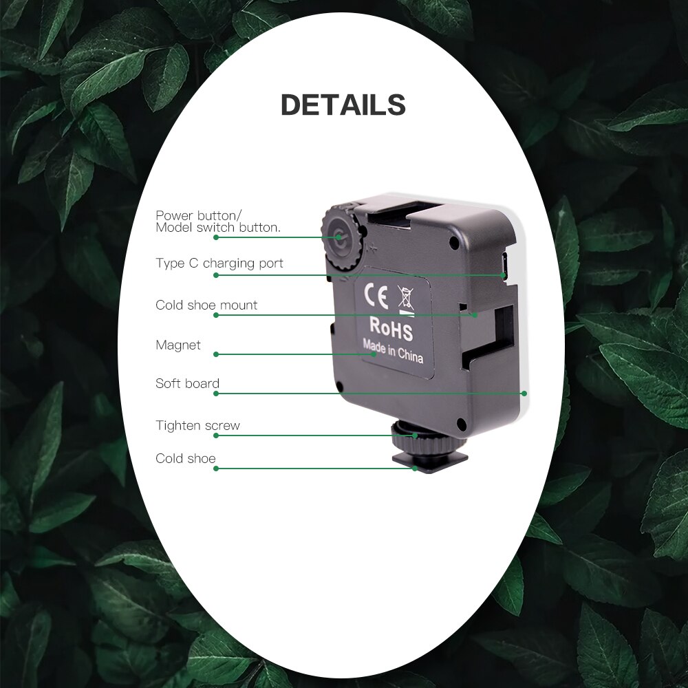 RGB NANO 6W Mini LED RGB Video Light With Magnet for Studio Vlogging tiktok