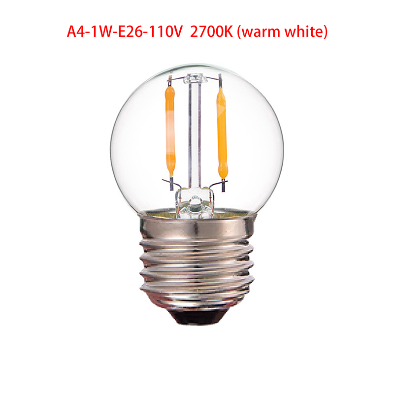 Led-pære  e27 220v e26 110v stk. spiralformet blød glødelampe 1w stk. varm hvid gul indendørs lysekrone rørformet kugleformet dekorative pærer: Rgb