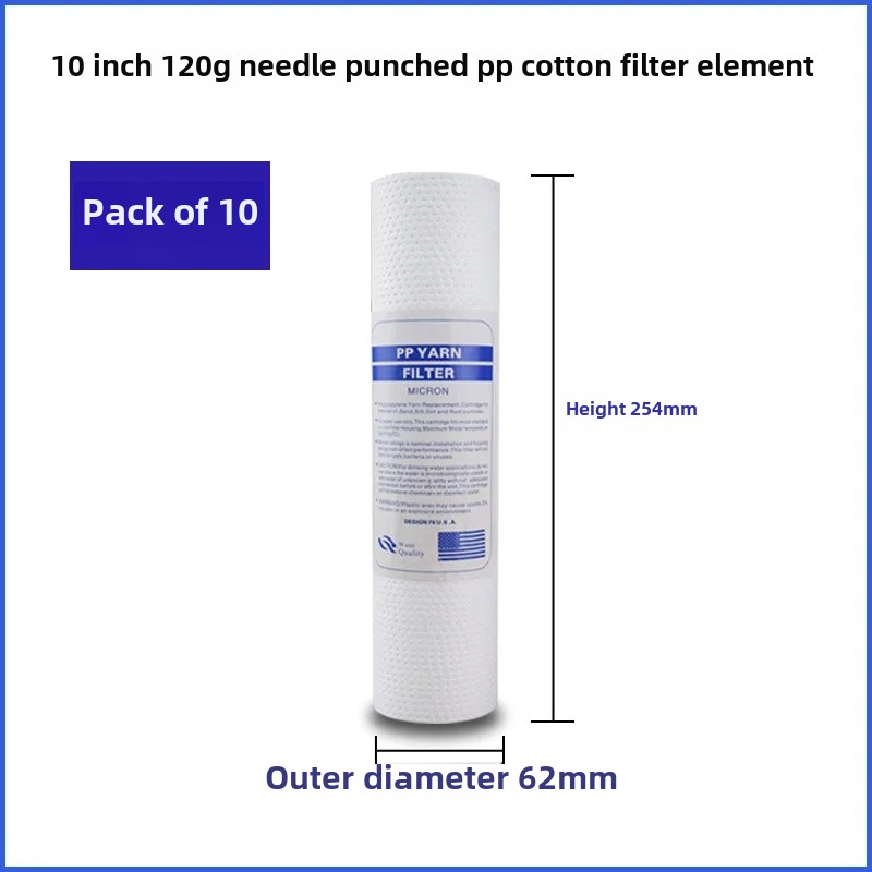 Universal 10-Inch Water Purifier Filter Cartridge Set Annual Pack PP Cotton Particle Activated Carbon Purification Equipment Acc: SKY BLUE