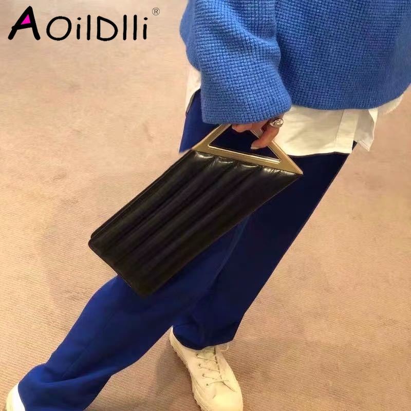 Luxury Handbags Women Bags Leather Pouch Small Bags For Women Purses And Handbags Metal Handle Clutch Bag Evening Bag