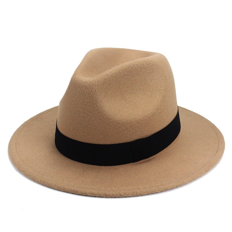 Musta jazz fedoras naisille vintage leveä lieri fedora hattu floppy cloche miehet gangsteri hattu chapeu rento kiinteä vaaleanpunainen punainen luut: F