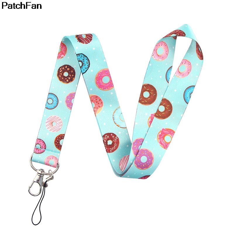 A2431 Patchfan Dessert Donut Tag Strap Hals Lanyards Voor Veiligheid Breakaway Voor Mobiele Telefoon Usb Id Badge Houder Key