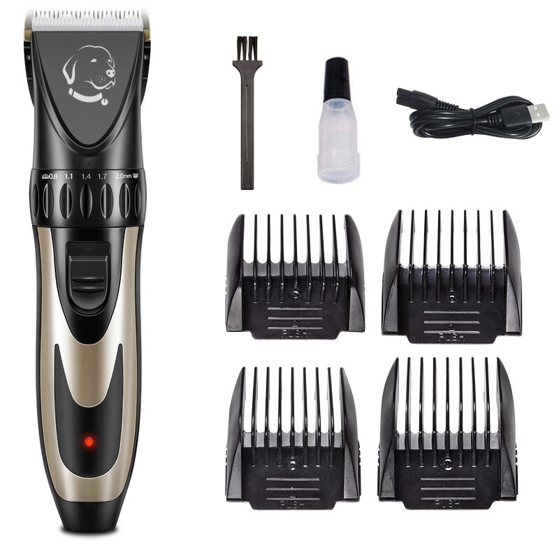 Profissional pet cão aparador de pêlos animais de estimação grooming clippers gato cão cortador máquina barbeador baixo ruído tesoura elétrica clipper: STANDARD-BLACK