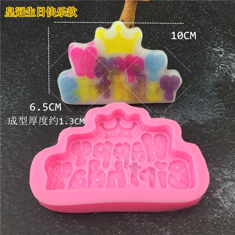 DIY Happy Birthday Silicone Mold Fondant Cake Decorating Tools Sugar Paste Candy Chocolate Molds: Mold-3947
