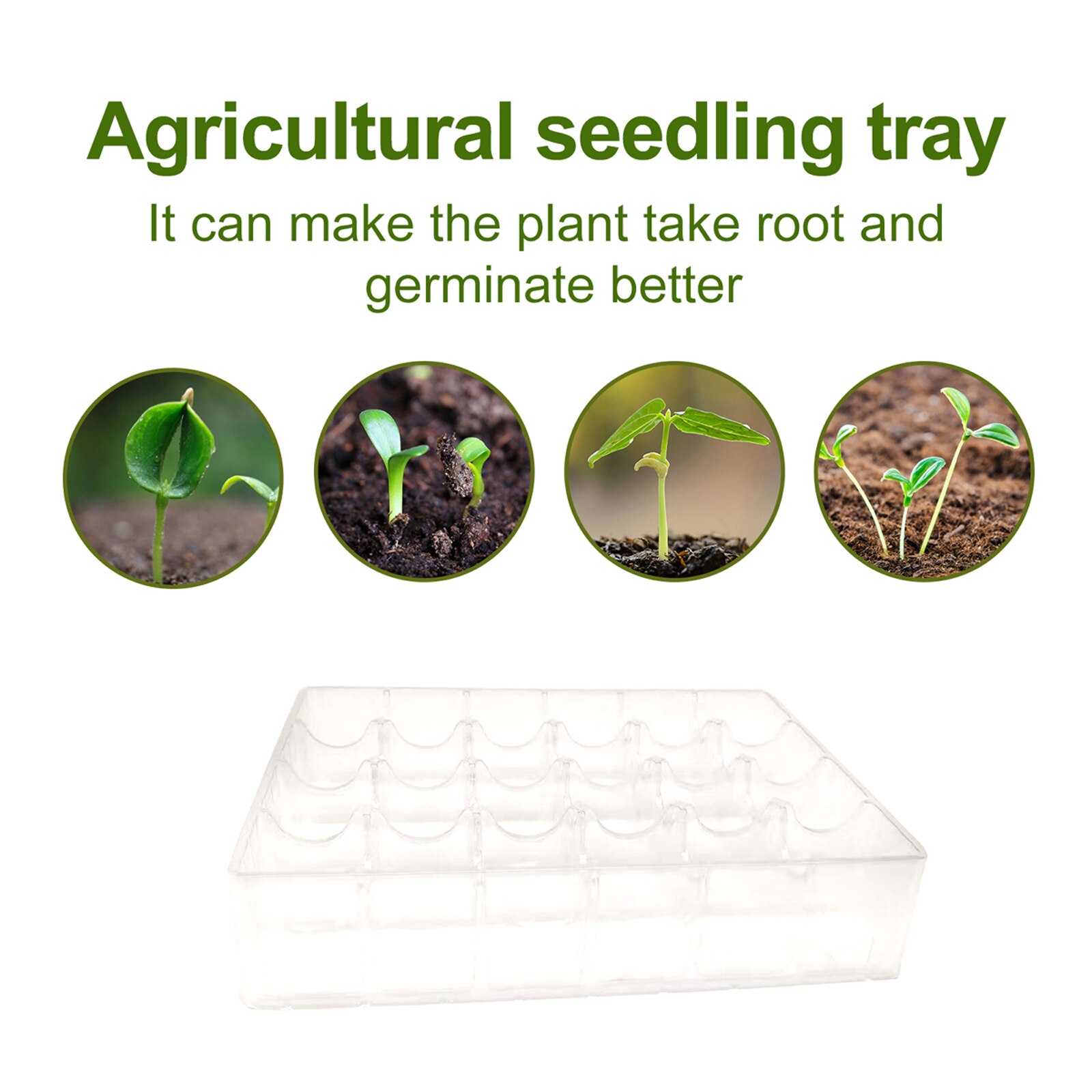 Semences Germoir Tray5/10Pcs En Plastique Transparent Germination Plateau pour Jardin Maison Bureau
