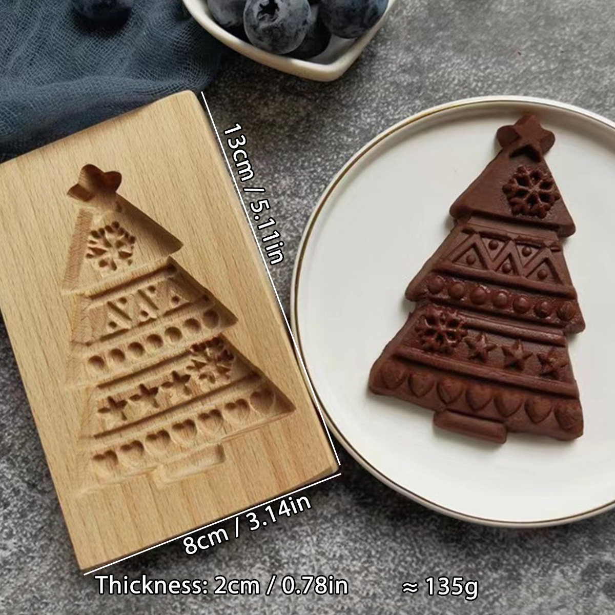 1 molde de madera para galletas de Navidad, patrones de animales, moldes para cortar galletas en relieve tallados en 3D, pájaro, oso, tigre, caballo, ardilla: Claro