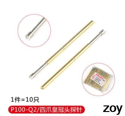 10Pcs P100-Q2 Dia 1.36Mm Lengte 33Mm 180G Spring Test Probes Pin