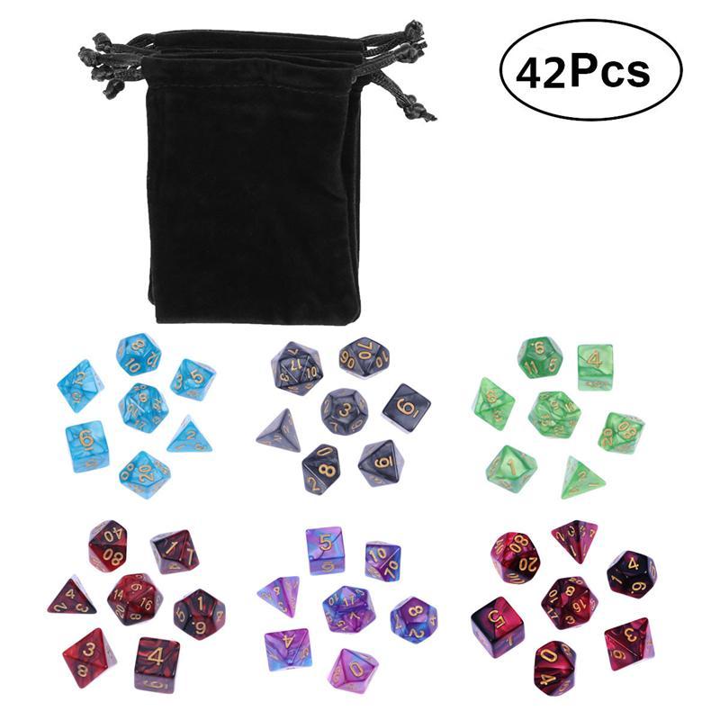 Polyhedral Würfel Anzahl Digitale Würfel Acryl Würfel Brettspiel Würfel Tabelle Spiele Drachen Dungeons DND: style 3 42pcs