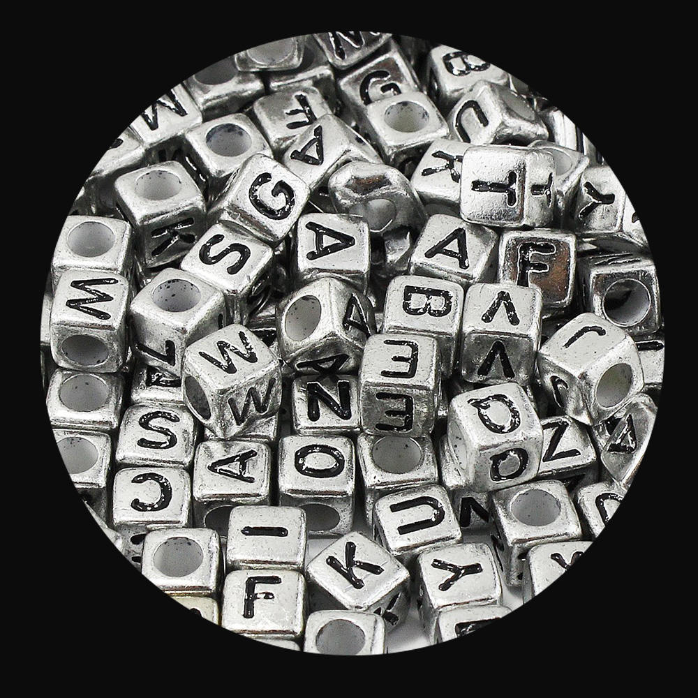 400 Stks/set 6Mm Gemengde Brief Kralen Plastic Vierkante Alfabet Kralen Diy Sieraden Craft Maken Armband Ketting Accessoires