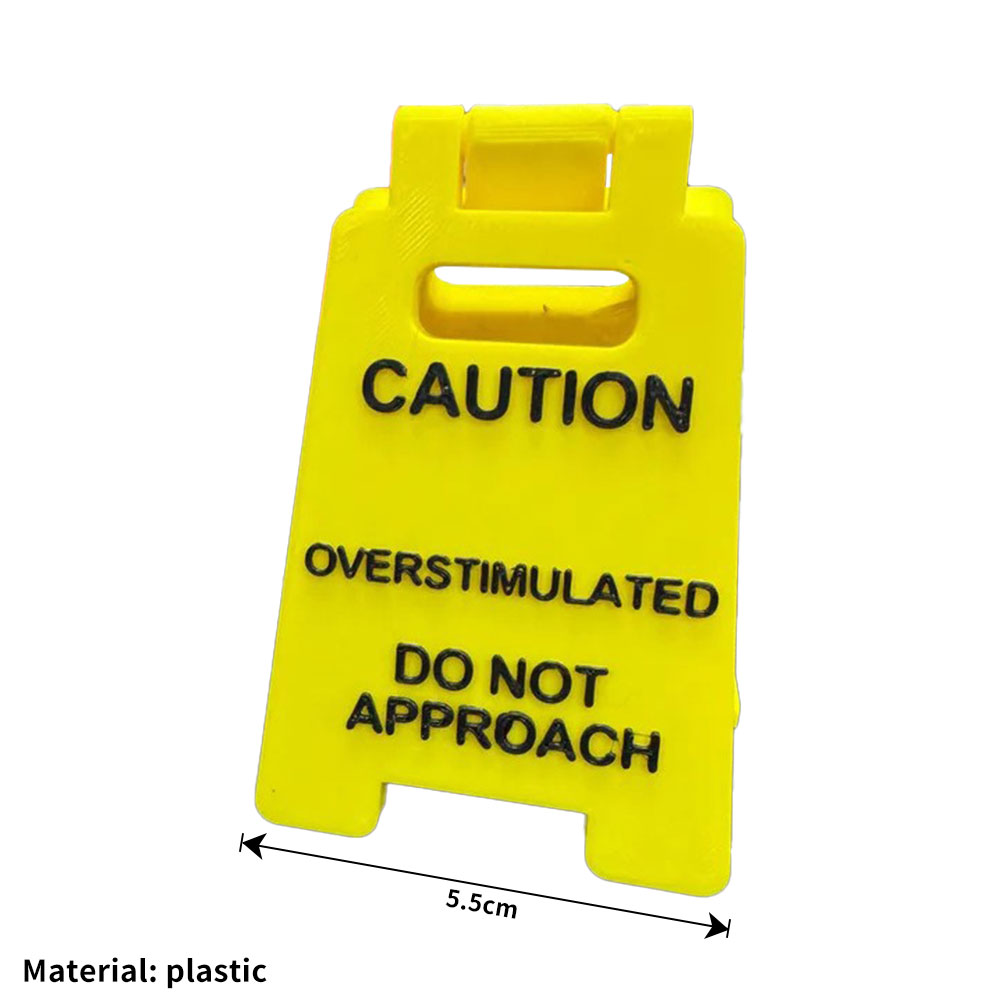 Desk Sign "Caution Overstimulated, Do Not Approach" - Humorous Office Decor, Unisex For Coworkers, Versatile Room Decor: Default Title
