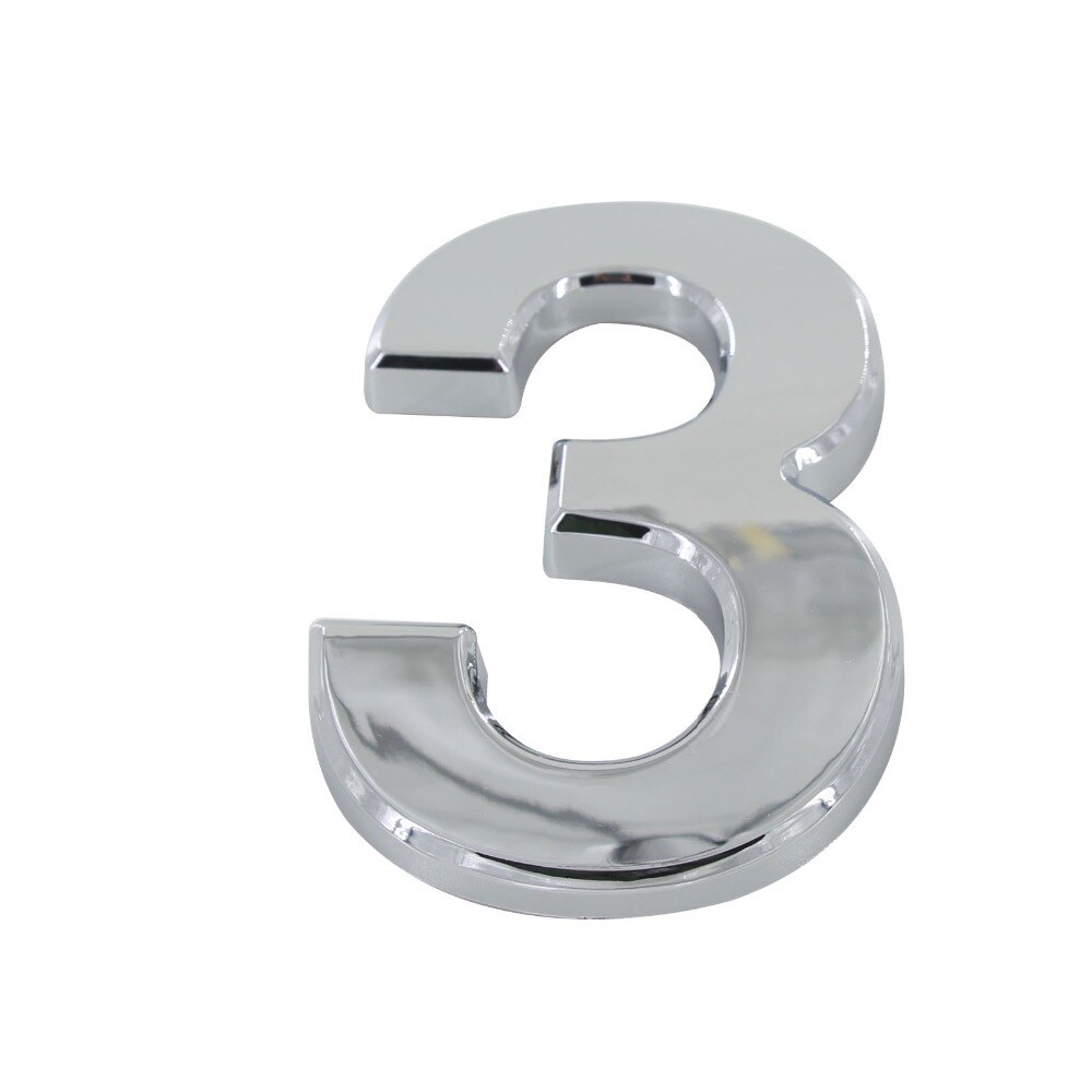 Zilver Kleur Nummer 3 # Digitale Huis Nummer ABS Plastic 100mm Hoogte Gate Deur Nummer Deur Plaat