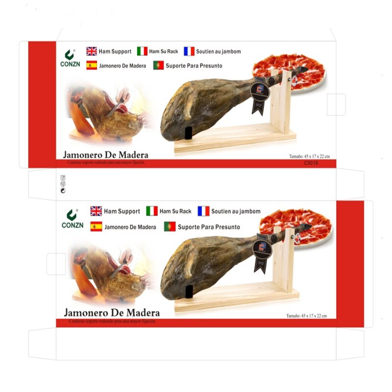 Spansk skinkeholder træ skinkeholder tyrkisk grillholder italiensk skinke stativ køkkenholder til oksekød inkluderer ikke kniv