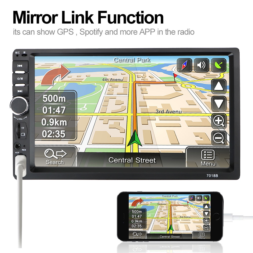 Bilradio 2 din  hd 7 " autoradio multimediaspelare 2 din pekskärm auto audio bilstereo  mp5 bluetooth usb tf fm kamera