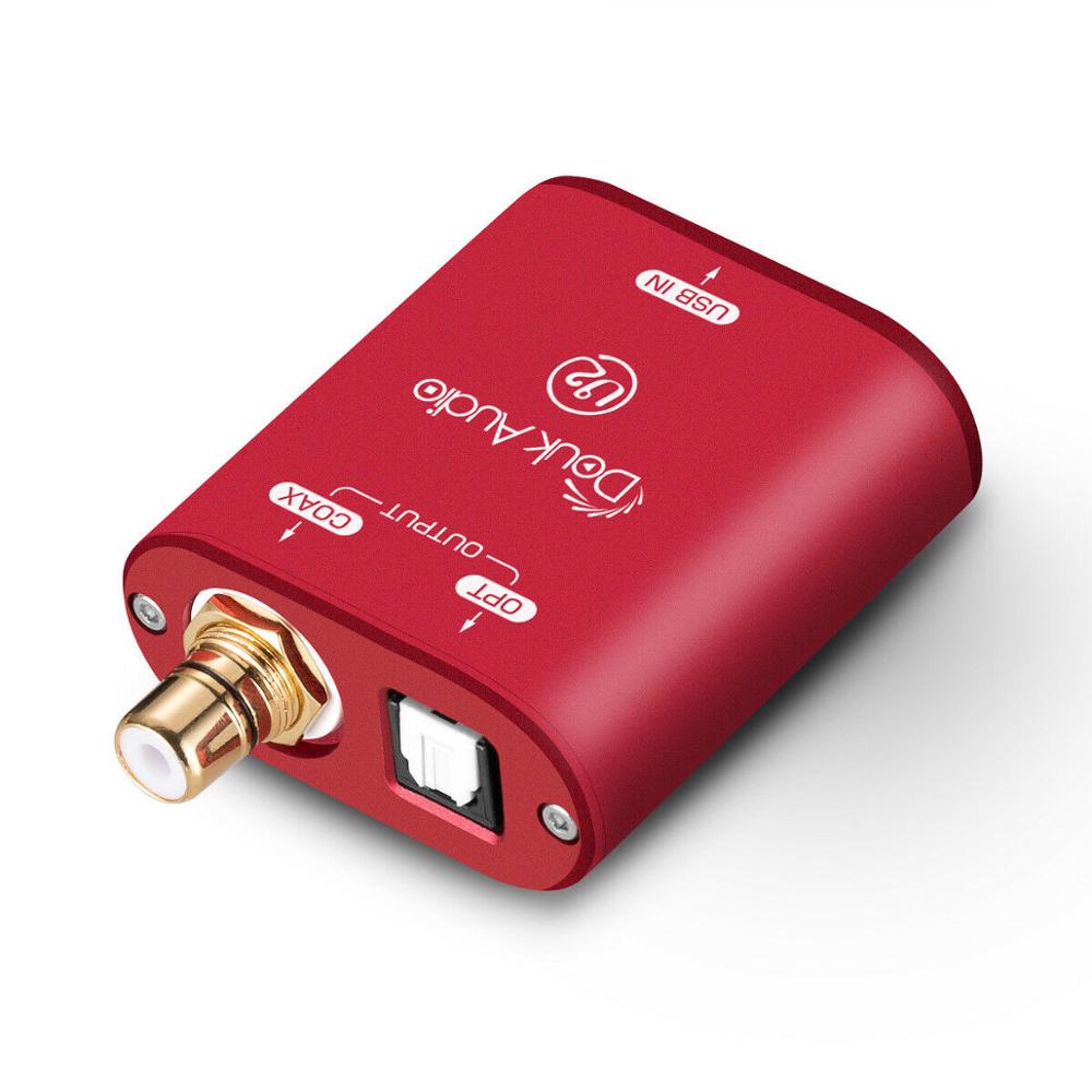 Douk Audio Mini Xmos Usb Naar Spdif Coaxiale Optische Converter Digitale Interface Audio Adapter Dsd PCM192K: Rood