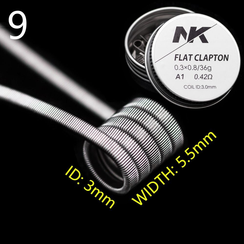 Bobine di riscaldamento alieno sfalsate Clapton Clapton NK KA1 per serbatoio atomizzatore RTA RDA: 9. A1 Flat Clatpon