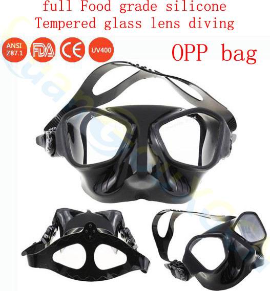 alien adult scuba Diving equipment set silicone full dry Snorkel +diving mask +PP box swimming Goggles glasses Breathing Tube: Diving Masks black