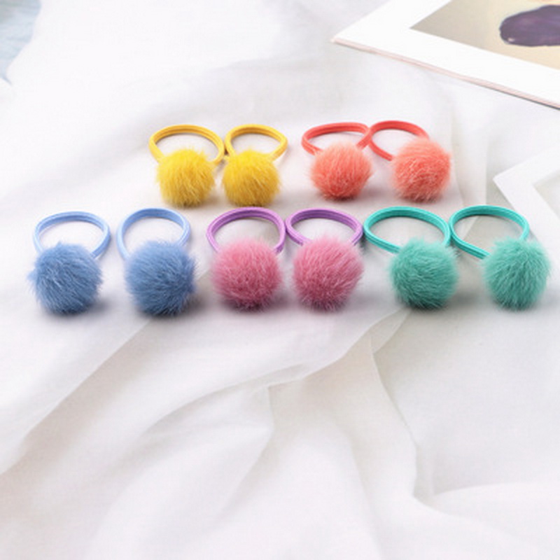 10 unids/set invierno pequeñas gomas para el pelo con pompón para bebe bolas gomillas pelo niña elasticas coles para cabello niña por lote elasticos para el pelo coleteros niña pom pom rabas pelo colets para cabello