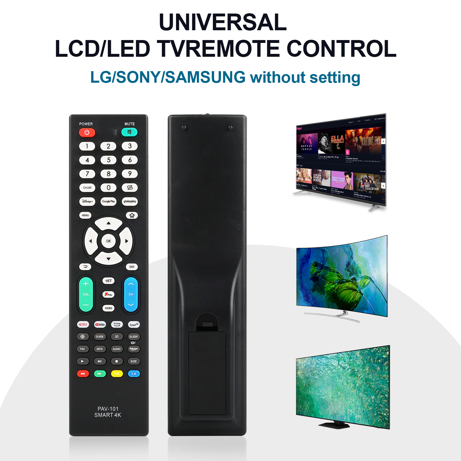 Télécommande universelle pour télévision, Compatible avec l'utilisation de la télécommande universelle pour télévision de toute , besoin de définir selon le manuel Rm-014S +