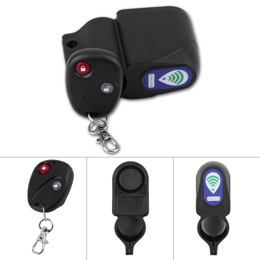 Bicycle Wireless Remote Control Anti-Theft Alarm, Shock Vibration Sensor Bicycle Bike Security Alertor Cycling Lock