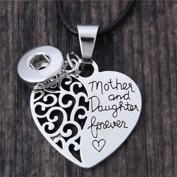 Liefde Hart Snap Kettingen Metalen Drukknoop Hanger Ketting Fit 18Mm 12Mm Diy Snap Sieraden Voor Vrouwen ZG294: 12MM