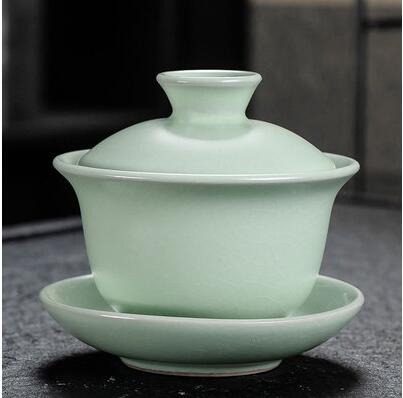 Dehua biała porcelana Gaiwan duży ceramiczny niebieski i biały Sancai przykrywka do filiżanki pojedyncza filiżanka Jingdezhen zestaw do parzenia herbaty: 13