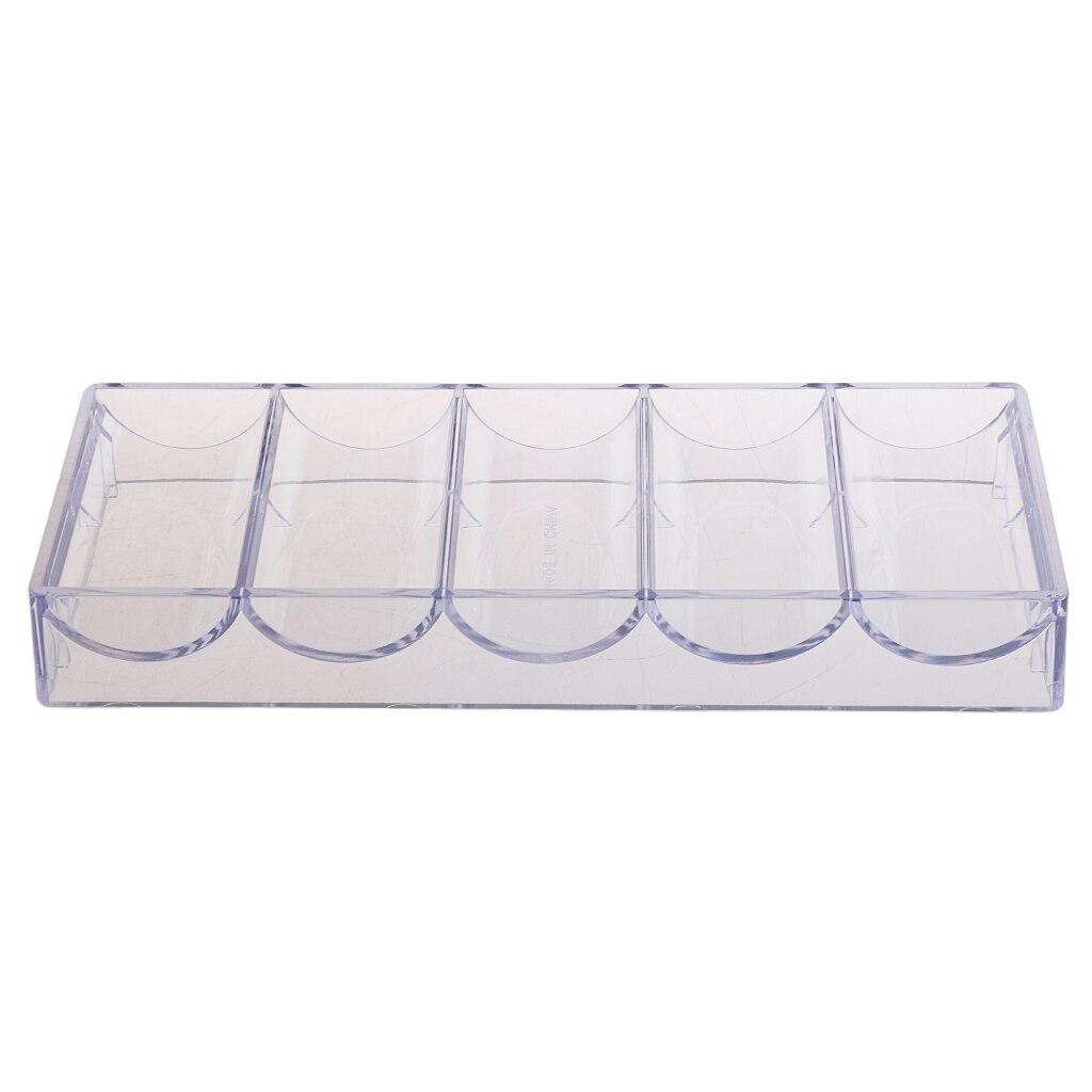 600pc Transparent Empty Acrylic Carrier Poker Chip Storage Box Box with 6