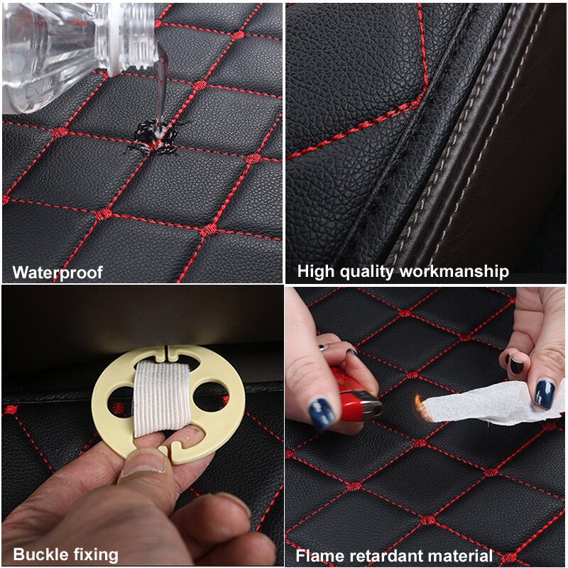 3PCS Car Seat Covers Automobiles Seat Protection Cushion Full Set PU Leather Universal Auto Interior Accessories Mat Pad